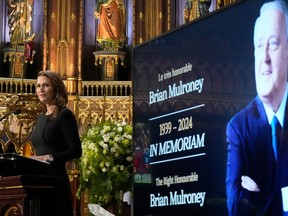 Caroline Mulroney delivers a eulogy for her father, former prime minister Brian Mulroney.