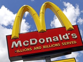 FILE - The sign outside a McDonald's restaurant is shown in Pittsburgh, June 25, 2019. A federal judge in Texas has blocked a new rule by the National Labor Relations Board that would have made it easier for millions of workers to form unions at big companies.The rule, which was due to go into effect Monday, March 11, 2024, would have set new standards for determining when two companies should be considered "joint employers" in labor negotiations. Under the current NLRB rule, which was passed by a Republican-dominated board in 2020, a company like McDonald's isn't considered a joint employer of most of its workers since they are directly employed by franchisees.