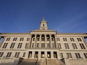 FILE - The Tennessee Capitol is seen, Jan. 22, 2024, in Nashville, Tenn. Tennessee's Republican-controlled Statehouse is once again looking to tweak how books can be removed from school library shelves despite concerns that the latest proposal could result in the Bible being possibly banned.
