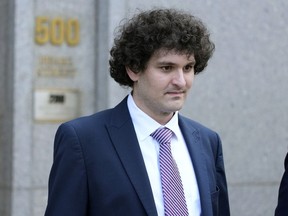 FILE - FTX founder Sam Bankman-Fried leaves Federal court on July 26, 2023, in New York. The former crypto mogul faces the potential of decades in prison when he is sentenced Thursday, March 28, 2024, for his role in the 2022 collapse of FTX, once one of the world's most popular platforms for trading digital currency.