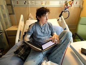 Quintuple transplant recipient Zach Colton at Toronto General Hospital, Thursday Feb. 22, 2024.