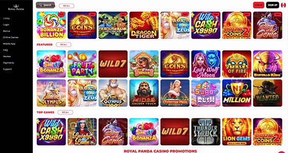 Royal Panda online slots page