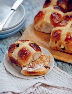 Spiced carrot hot cross buns