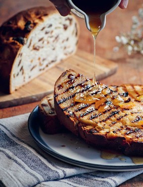 Toasted Selkirk bannock with marmalade syrup
