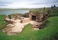 The neolithic village of Skara Bra is seen on the Orkney Islands, off the north coast of Scotland.