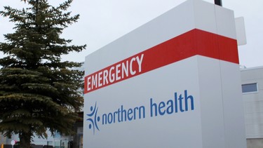 A sign for a Northern Health region hospital.