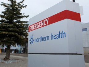 A sign for a Northern Health region hospital.