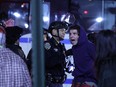 Police arrest students at Columbia University.