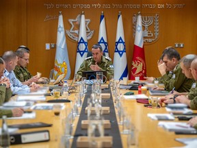 A meeting of top Israeli military leaders.