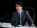 Prime Minister Justin Trudeau testifies at the Public Inquiry Into Foreign Interference in Federal Electoral Processes and Democratic Institutions in Ottawa on Wednesday, April 10, 2024.