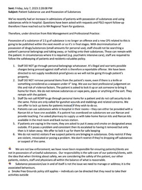 Northern Health memo