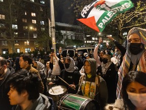 Anti-Israel protesters at a university.