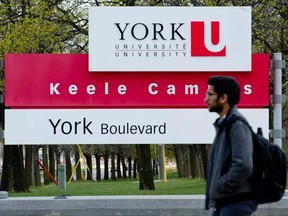 A York University sign.