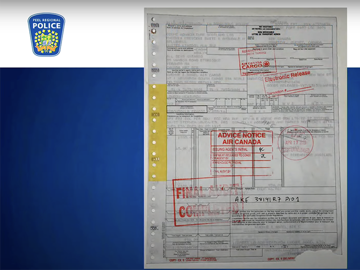  This waybill was used in the gold heist at Toronto’s Pearson airport.
