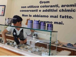 Ice cream being served in Milan