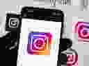 The Instagram logo is seen on a cell phone in Boston, USA, Oct. 14, 2022. 