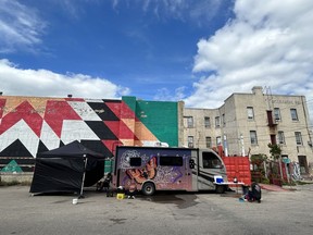 A mobile overdose prevention site is shown in Winnipeg in this undated handout photo. A mobile overdose prevention site in Winnipeg has seen tens of thousands of visits from people looking to access services or use drugs in a safe setting Ѡmore than double what was initially anticipated, says a review of the site's first year of operations.