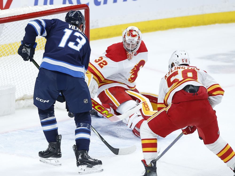 NextImg:Gabe Vilardi's hat trick helps Jets clinch playoff berth with 5-2 win over Flames