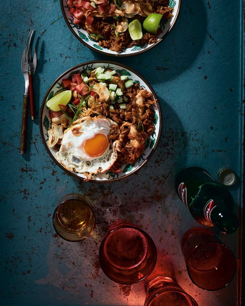  Nasi goreng, an Indonesian fried rice dish, is often served with a sunny-side-up egg, “which is a good excuse to make it for breakfast.”