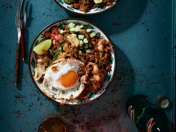  Nasi goreng, an Indonesian fried rice dish, is often served with a sunny-side-up egg, “which is a good excuse to make it for breakfast.”