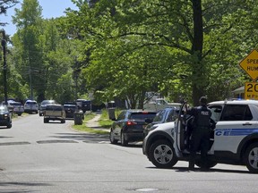 Multiple law enforcement officers were shot Monday, April 29, 2024, in east Charlotte, N.C., the Charlotte Mecklenburg Police Department said. Officers from the U.S. Marshals Task Force were conducting an investigation in a suburban neighborhood when they were fired upon, the CMPD said in a post on X, formerly Twitter.