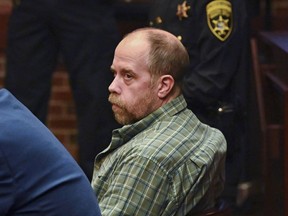 FILE - Craig N. Ross Jr. is arraigned before Judge James A. Murphy III on charges related to the kidnapping of a 9-year-old from Moreau Lake State Park, Nov. 17, 2023, at Saratoga County Court in Ballston Spa, N.Y. Ross was sentenced Wednesday, April 17, 2024, to 47 years to life in prison for kidnapping and sexually assaulting a 9-year-old girl who went missing from a state park in upstate New York last year.