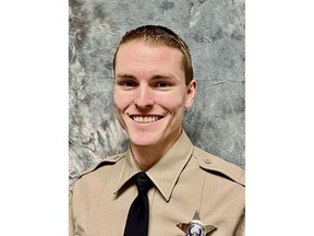 This photo provided by the Ada County, Idaho, Sheriff's Office shows Deputy Tobin Bolter. The sheriff's deputy died after being shot by a driver during a traffic stop, and a man believed to be the shooting suspect was later fatally shot by police, authorities said Sunday, April 21, 2024. (Ada County Sheriff's Office via AP)