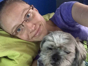 Elysse Elliott with a dog
