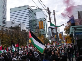 A pro-Palestine march in Toronto