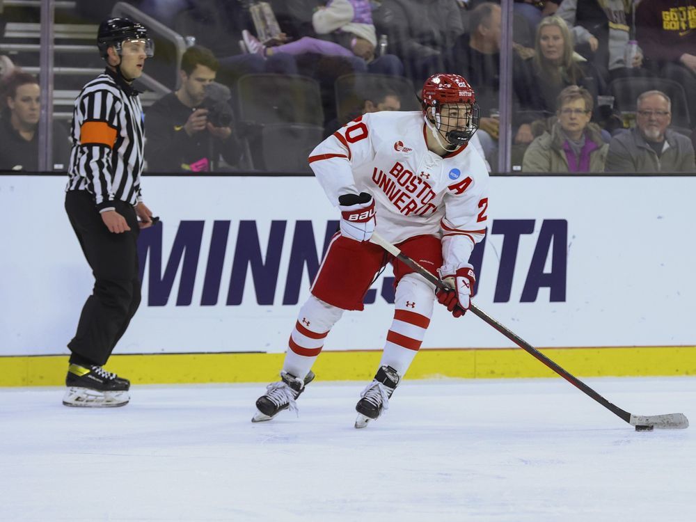 NextImg:Lane Hutson focused on NCAA Men's Frozen Four, but NHL looms for Canadiens prospect