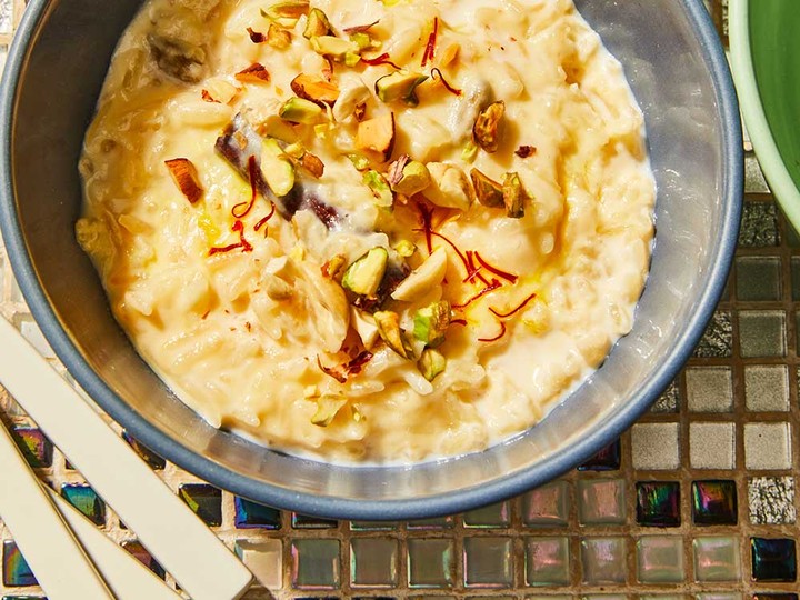  Growing up in Toronto, Devan Rajkumar helped his grandmother (“and all the grandmothers”) on Sundays at a local Hindu temple by stirring the kheer and scraping the bottom of the pot. This recipe for the South Asian rice pudding is one his mom and grandmother made as a sweet finish for a home-cooked meal when he was a child.