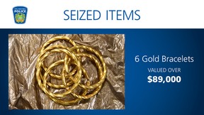 Gold bracelets seized as part of the arrests