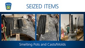 Smelting pots seized as part of the arrests