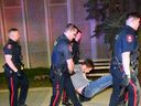 Protests at the University of Calgary end with a number of arrests, in Calgary on May 9.