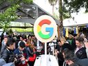 Members of the media view new Google products during the Google I/O event in Mountain View, Calif., on May 10, 2023.