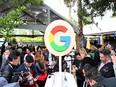 Members of the media view new Google products