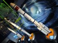 Model Chinese spacerockets are seen on display at the Shanghai Science & Technology Museum in Shanghai on January 4, 2012. As China pushes to become a global space power, experts say its ambitions go well beyond a symbolic moon landing, to satellite observation and a global positioning system to rival that of the United States.