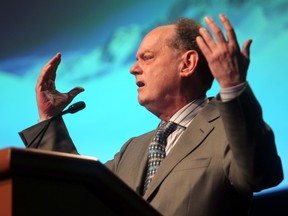 Political commentator Rex Murphy gives a rousing and entertaining defence of the oilsands during his keynote address to the annual Bennett Jones Lake Louise Business Forum Friday Nov. 29 at the Fairmont Chateau Lake Louise.