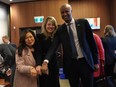 Liberal Ministers Mary Ng, Mélanie Joly and Ahmed Hussen display their menstrual bracelets in a photo posted by Hussen on Tuesday, May 28.