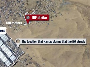 Satellite image of area involved in Sunday night Rafah strike