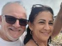 Quebecer Yves Charbonneau (L) and his Cuban wife Elbis Vega Suarez (R) in Cuba. 