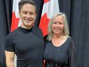 A photo of Conservative Leader Pierre Poilievre and Rachel Gilliland, a municipal councillor in the town of Aurora, Ont. leader posted on Gilland's X account Aug. 28, 2023.