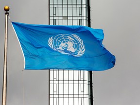 A United Nations flag.