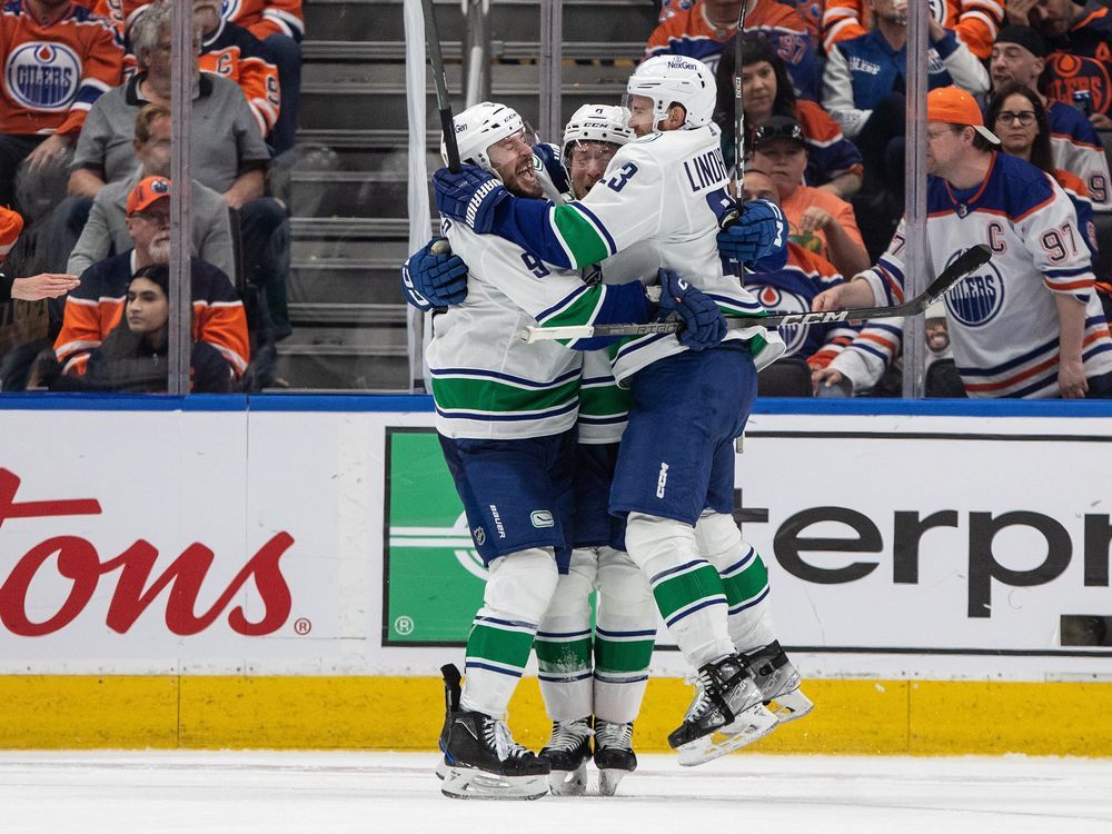 NextImg:Boeser scores twice, Vancouver Canucks hold off Oilers for 4-3 win in Game 3