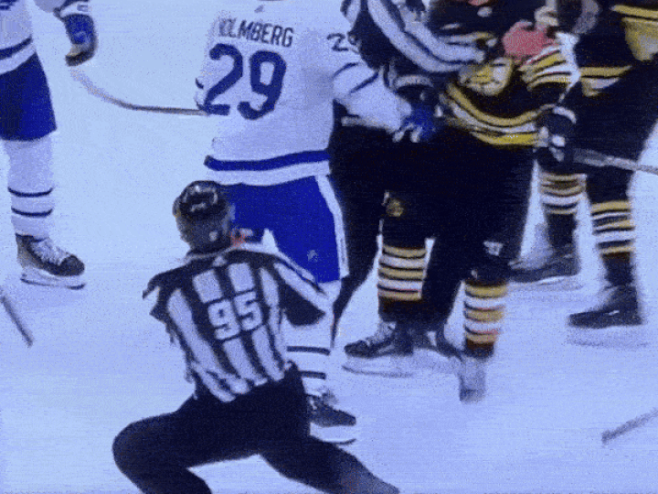  A video clip shows the moment Marchand was tackled by linesman Andrew Smith.