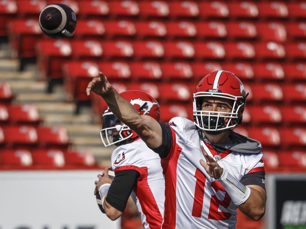 NextImg:Calgary Stampeders' training camp opens with an abundance of quarterbacks