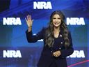 South Dakota Governor Kristi Noem speaks to guests at the 2023 NRA-ILA Leadership Forum on April 13, 2023 in Indianapolis, Indiana.