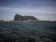 FILE - An Aerial view of Gibraltar rock seen from the neighbouring Spanish city of La Linea, Oct. 17, 2019. The ramming of a small boat by an orca in the Strait of Gibraltar prompted authorities in Spain to recommend Tuesday May 14, 2024 that small vessels stick to the coastline in that region to avoid often-scary interactions with killer whales.