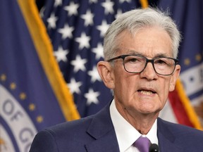 FILE - Federal Reserve Chair Jerome Powell speaks during a news conference at the Federal Reserve in Washington, May 1, 2024. The sharp interest rate hikes of the past two years will likely take longer than previously expected to bring down inflation, several Federal Reserve officials have said in recent comments, suggesting there may be few, if any, rate cuts this year.
