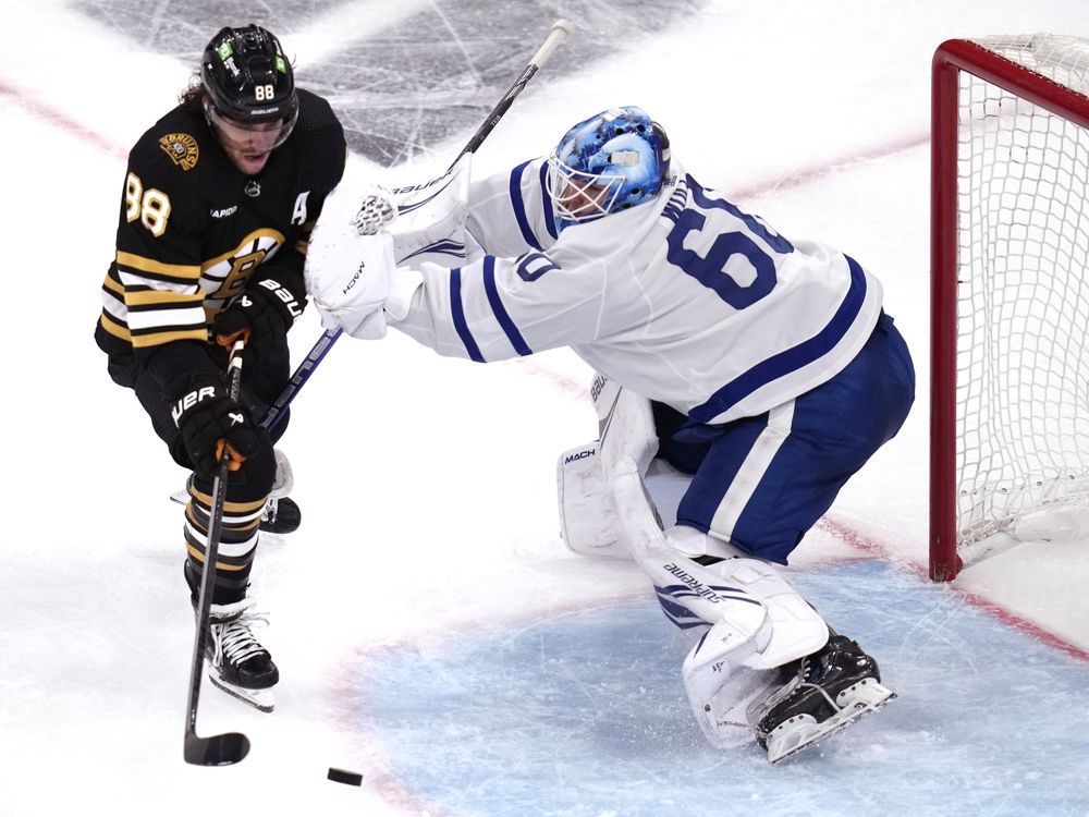 NextImg:Rookie goaltender Joseph Woll stands tall, gives Maple Leafs life against Bruins